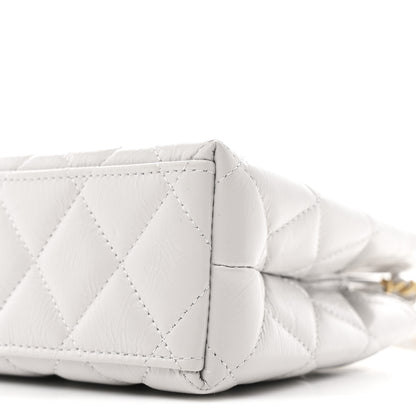 Chanel Shiny Aged Calfskin Quilted Nano Kelly Shopper Light Grey 10 of 10