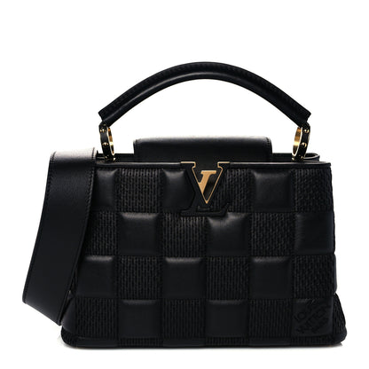 Louis Vuitton Lambskin Damier Quilt Capucines BB Matte Black 1 of 14