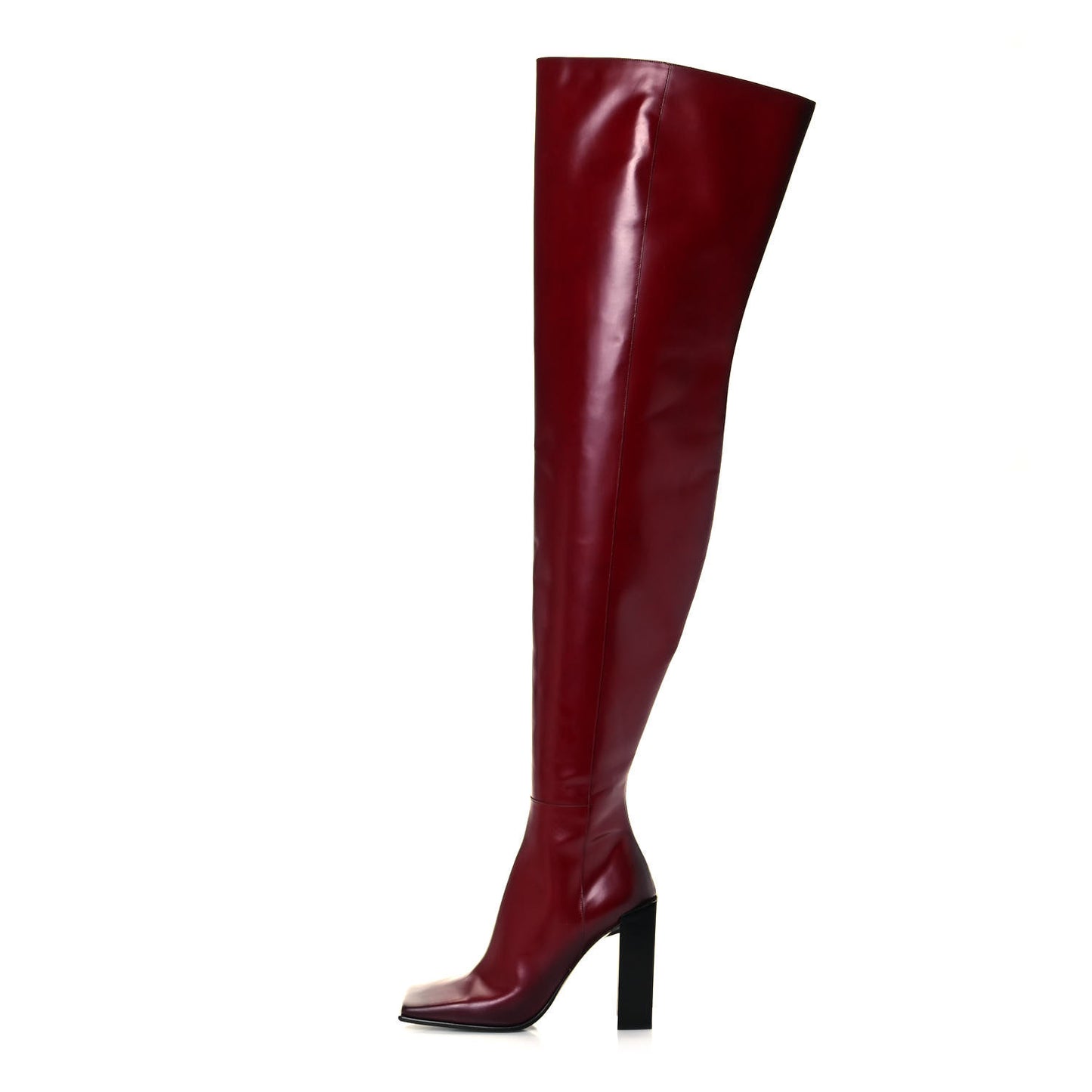 Calfskin Quadro Over The Knee Boots 38 Rouge