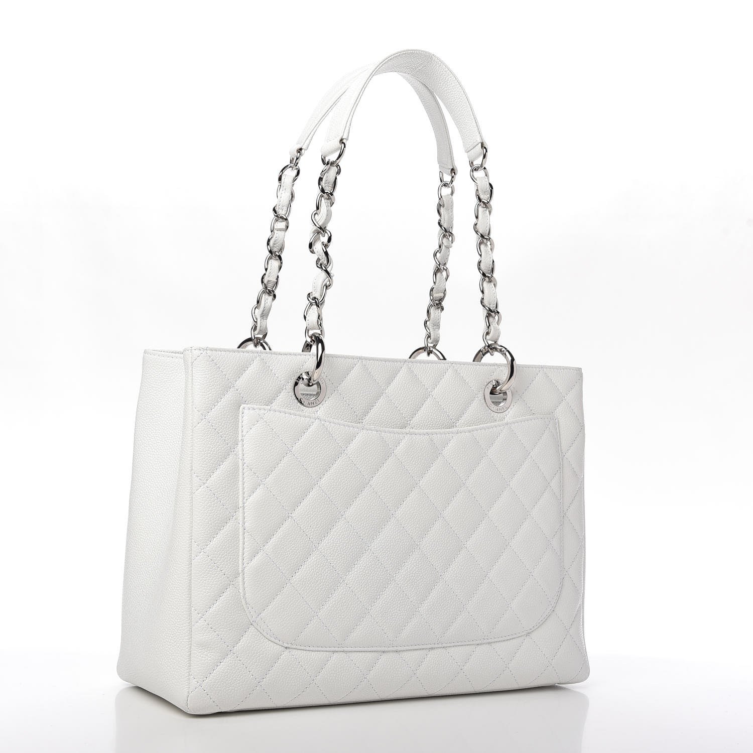 Chanel Caviar Quilted Grand Shopping Tote GST White 3 of 10