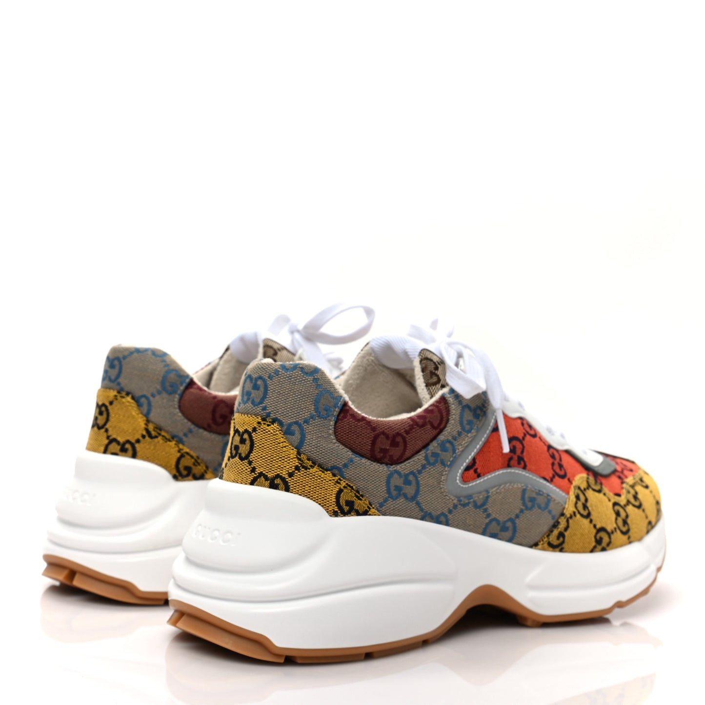 Monogram Multicolor Mens Rhyton Sneakers 8.5 Yellow Blue Great White Tabasco