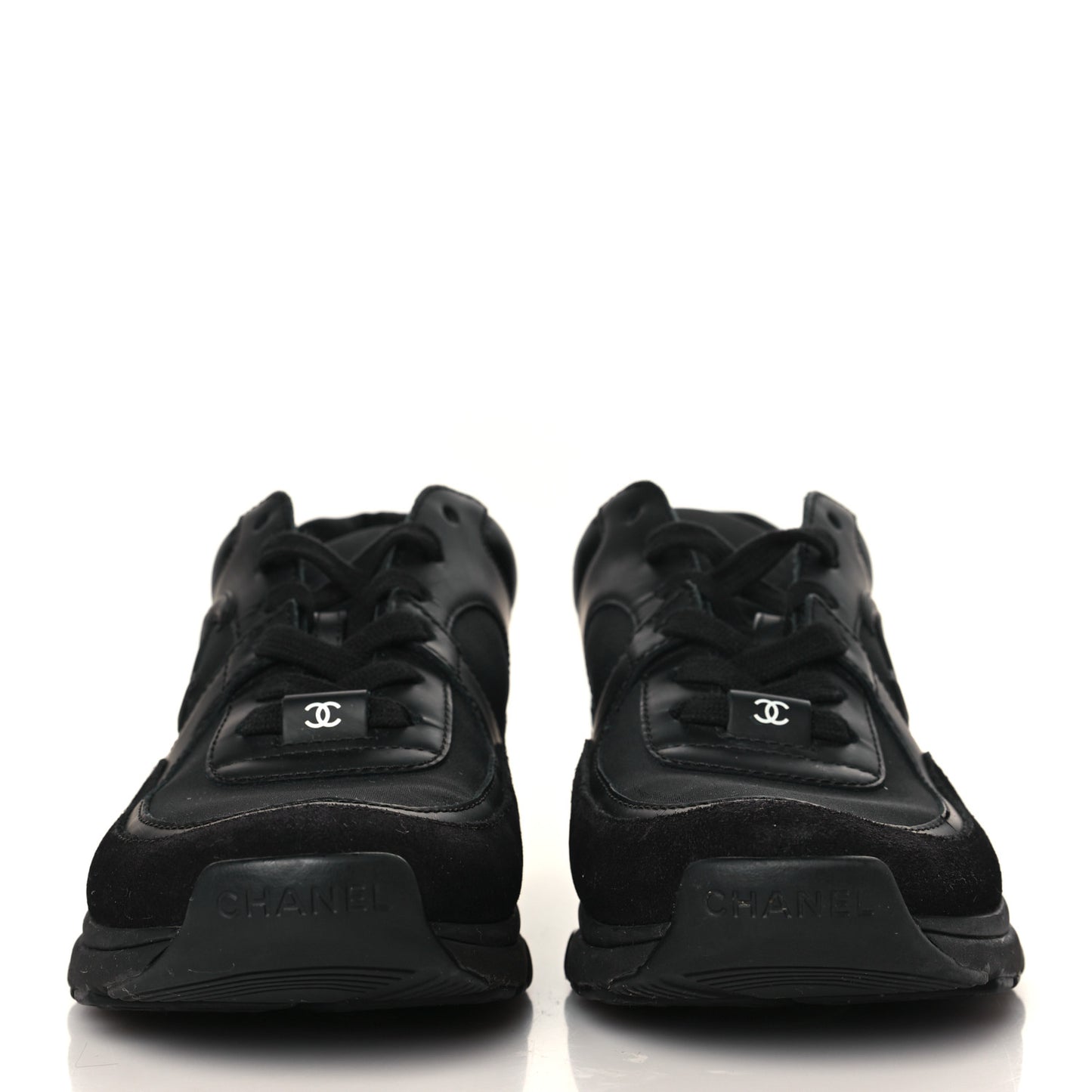 Toile Suede Calfskin CC Sneakers 38 Black