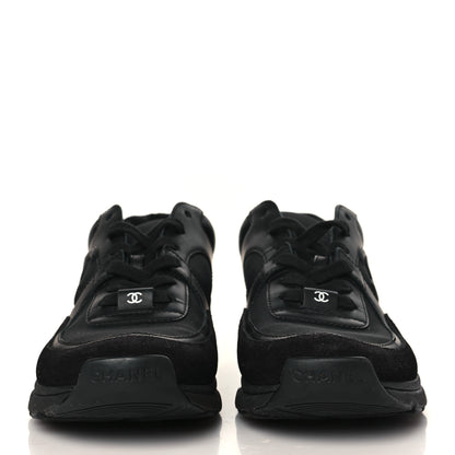 Chanel Toile Suede Calfskin CC Sneakers 38 Black 2 of 7