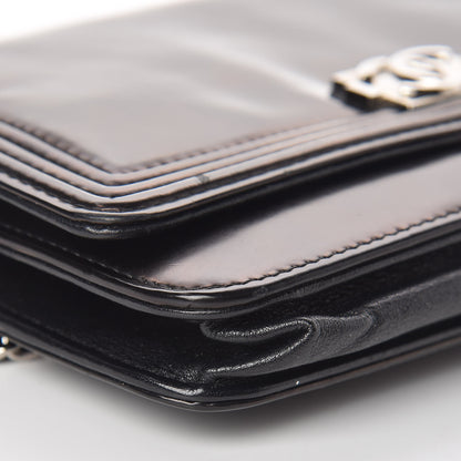 Chanel Glazed Calfskin Boy Wallet On Chain WOC Black 9 of 18