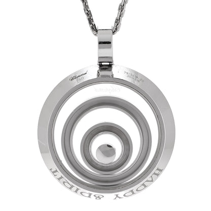 Chopard 18K White Gold Diamond Happy Spirit Pendant Necklace 6 of 8