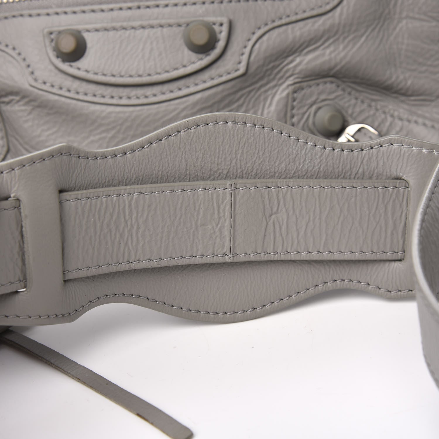 Balenciaga Matte Goatskin Rubber Covered Classic Hardware Mini City Gris Glace 10 of 14