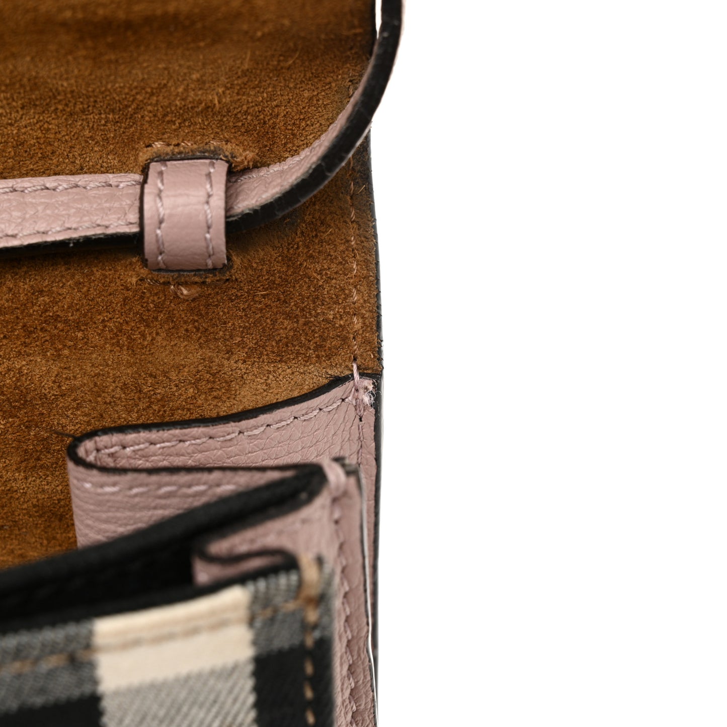 Derby Calfskin House Check Small Macken Crossbody Bag Pale Orchid