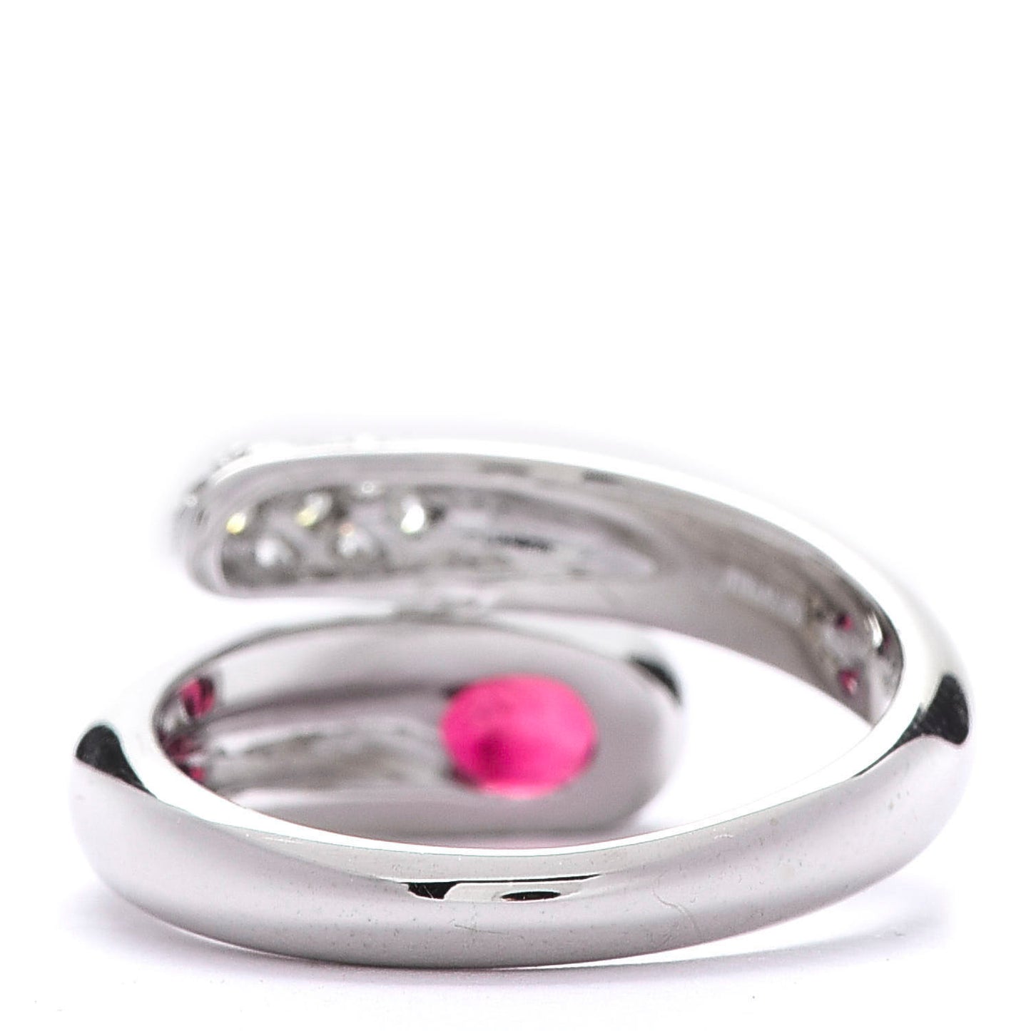 18K White Gold Diamond Ruby Astrea Wrap Ring 49 5
