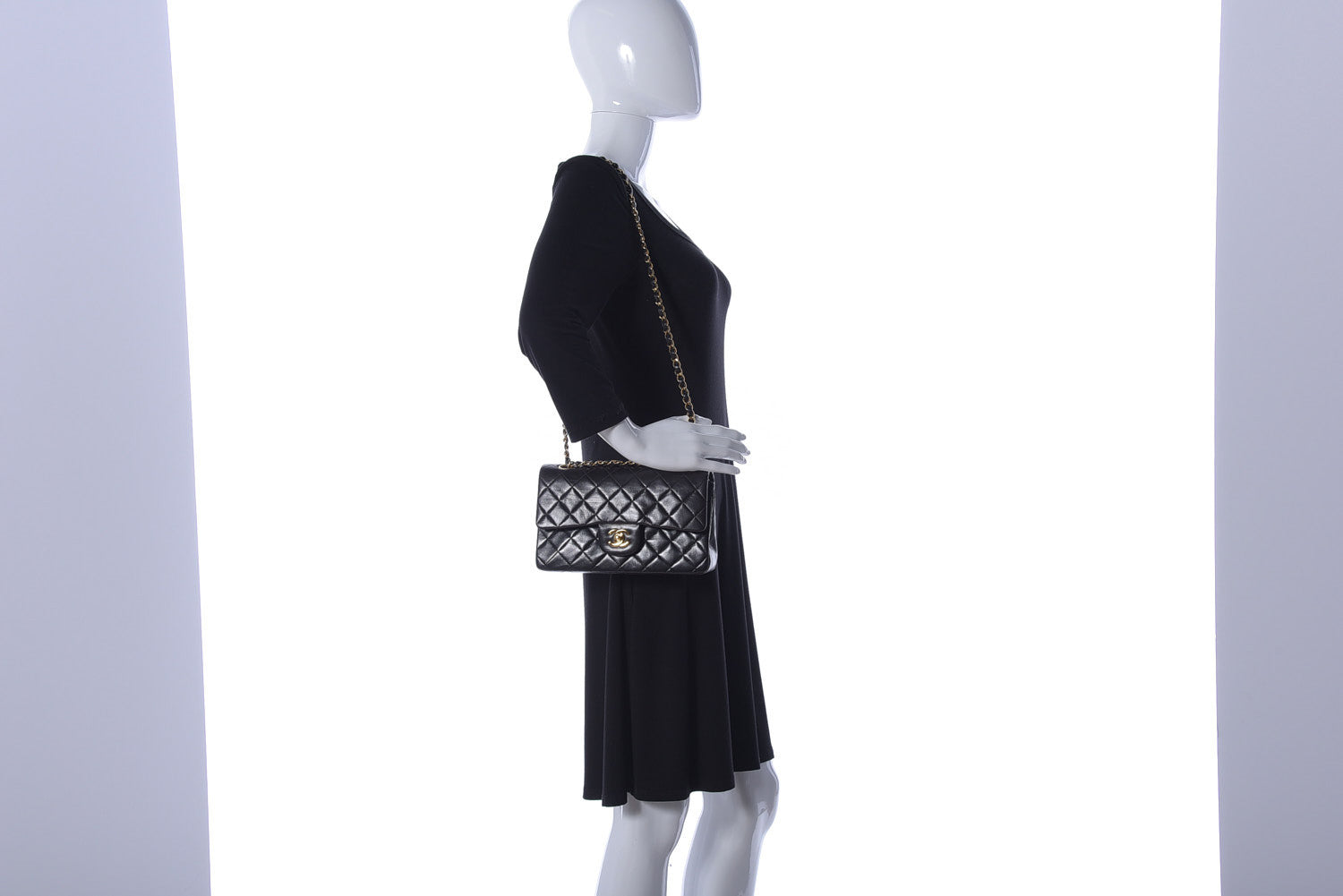 Chanel Lambskin Quilted Small Double Flap Black 2 of 14
