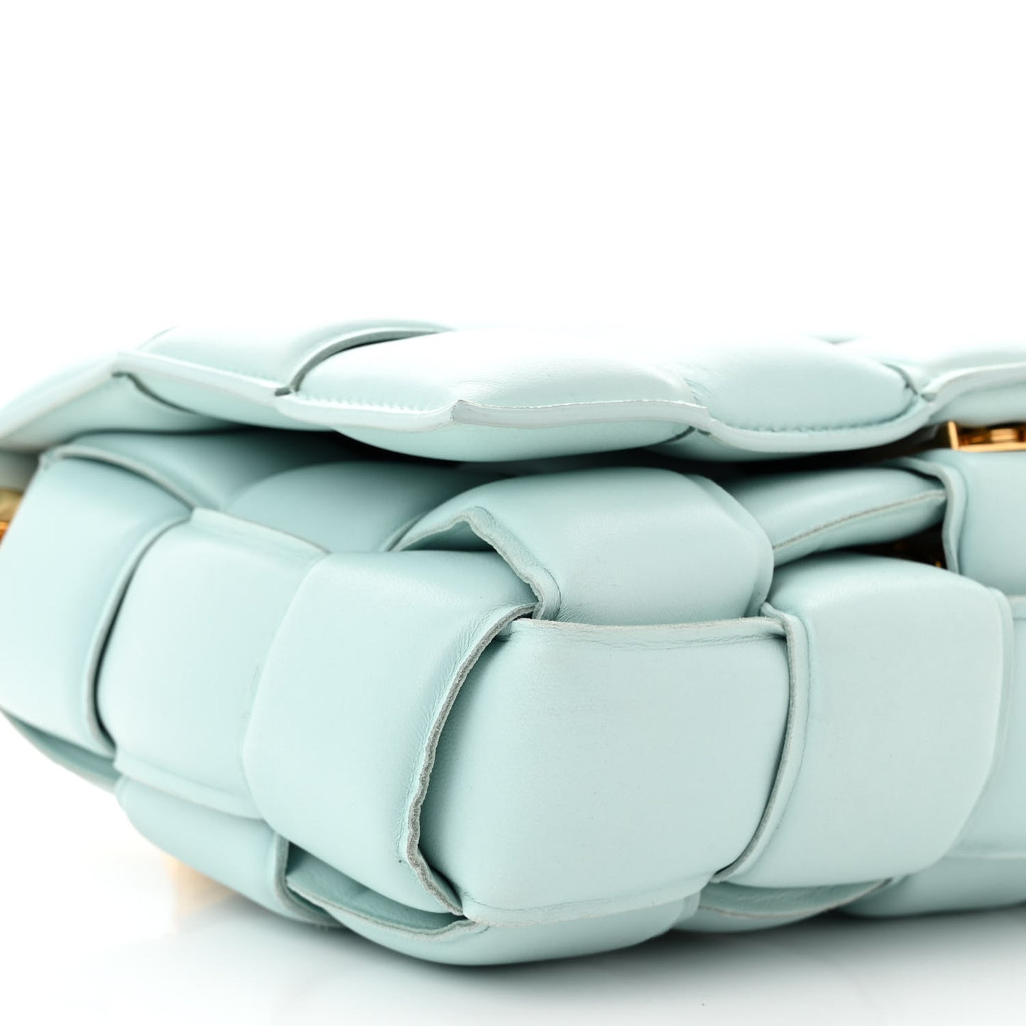 Lambskin Maxi Intreccio Padded Chain Cassette Crossbody Bag Spearmint