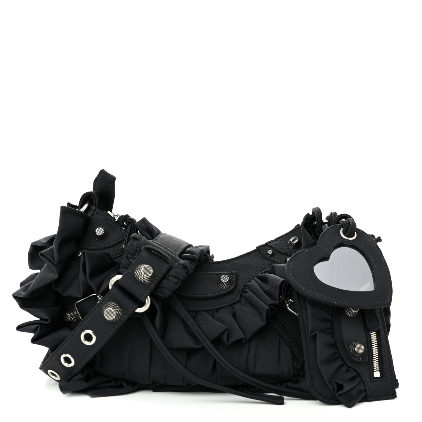 Ruffled Jersey Le Cagole Shoulder Bag XS Black