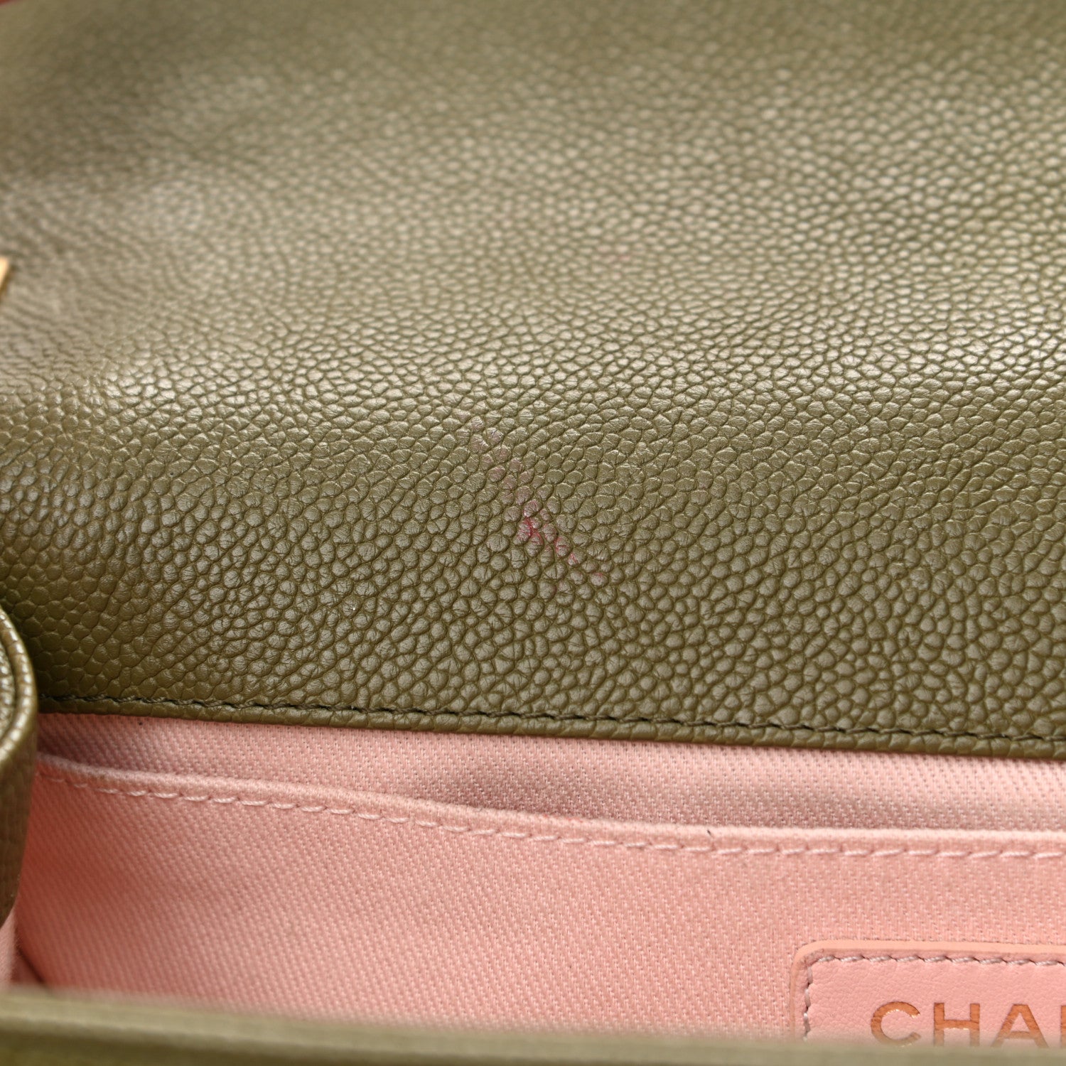 Chanel Caviar Quilted Medium Boy Flap Green 12 of 16