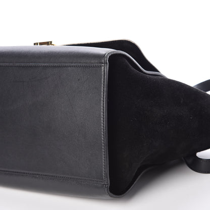 Celine Smooth Calfskin Suede Medium Bi-Color Trapeze Black 12 of 21