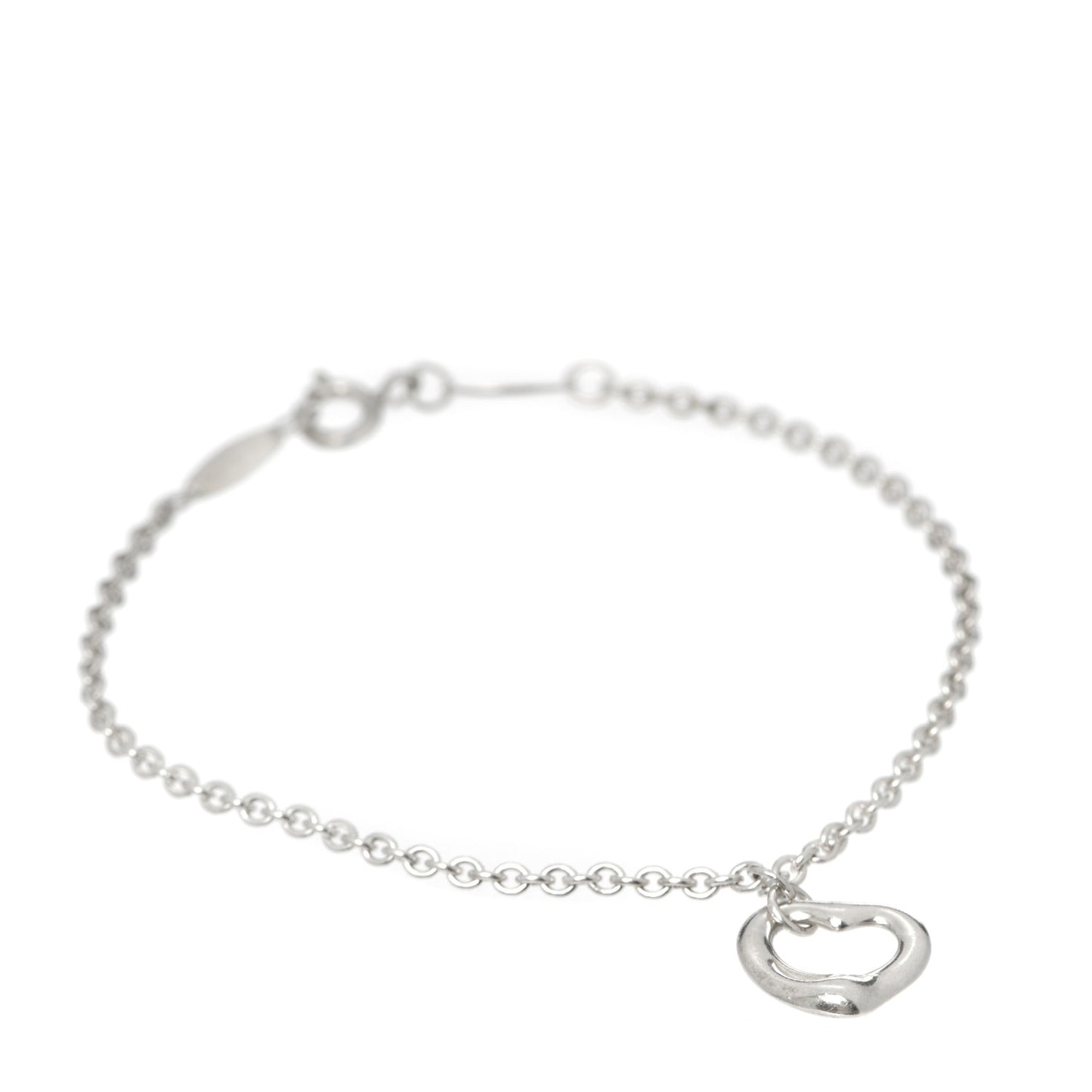 Sterling Silver Elsa Peretti Open Heart Charm Bracelet