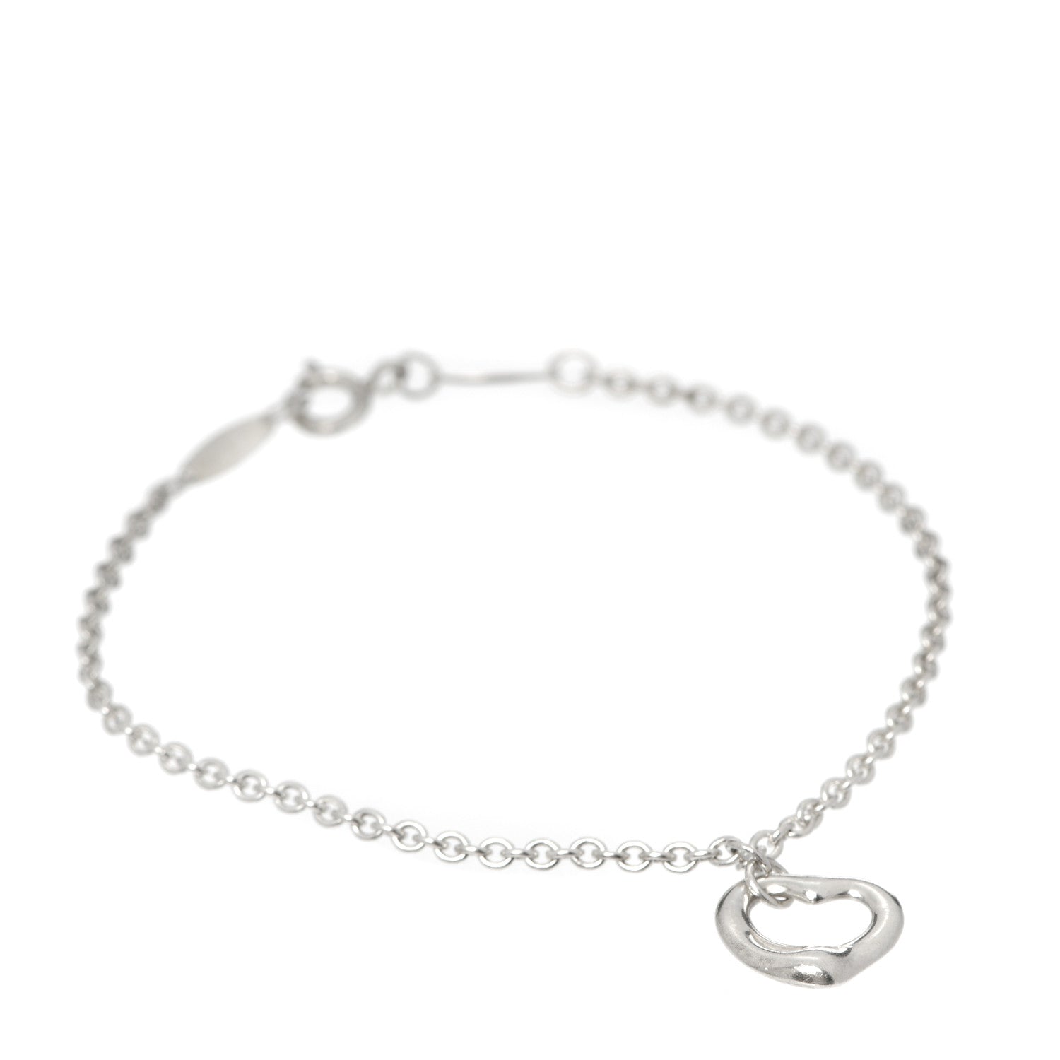 Tiffany Sterling Silver Elsa Peretti Open Heart Charm Bracelet 1 of 4