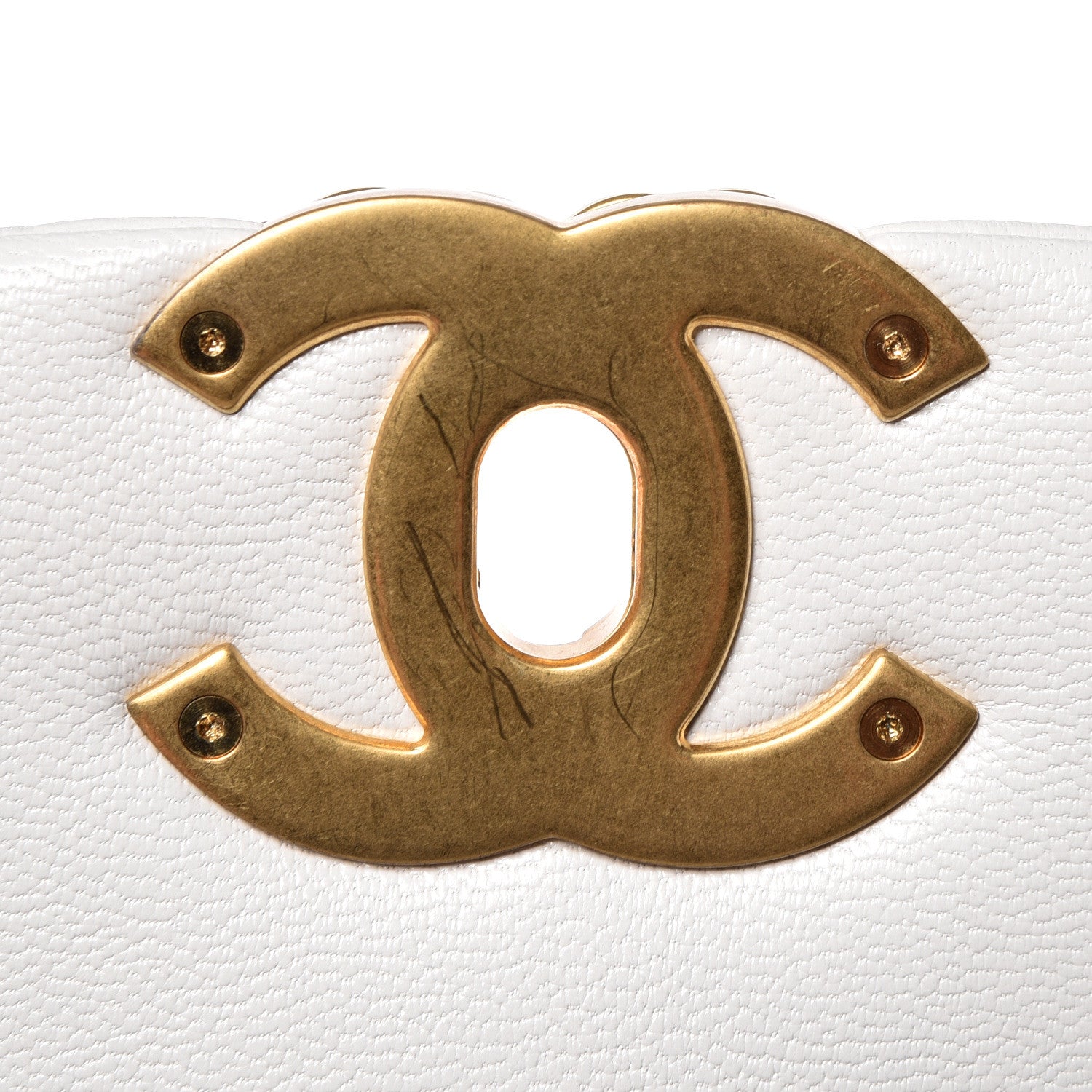 Chanel Lambskin Quilted Large 19 Flap Light White 9 of 12