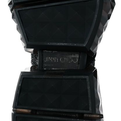 Jimmy Choo Glitter Calfskin Suede Womens Diamond F Low Top Sneaker 38 Black 6 of 8