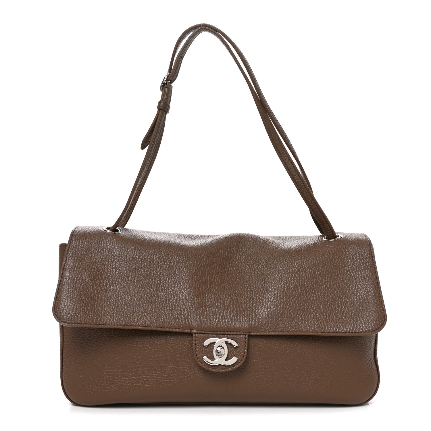 Chanel Grained Calfskin Small Souplissimo Maxi Flap Light Brown
