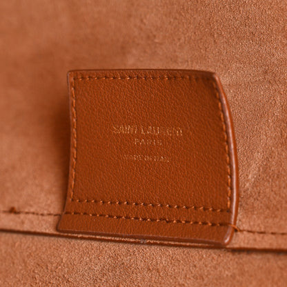 Saint Laurent Calfskin Large Shopping Tote Dark Tan 7 of 17