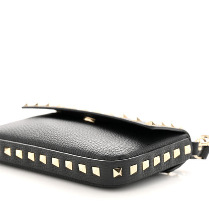 Valentino Garavani Grainy Calfskin Rockstud Crossbody Pouch Black 6 of 8