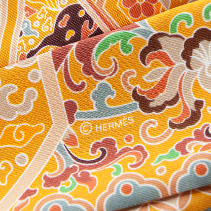 Hermes Silk Collections Imperiales Twilly Bouton D'Or Miel Vert 4 of 6