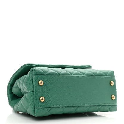 Chanel Caviar Lizard Quilted Mini Coco Handle Flap Green 4 of 10