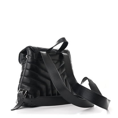 Saint Laurent Calfskin Y Quilted Monogram Small Loulou Backpack Black 3 of 10