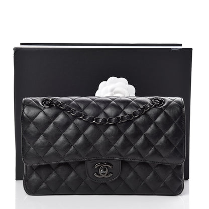 Chanel Crumpled Calfskin Quilted Medium Double Flap So Black 10 of 10