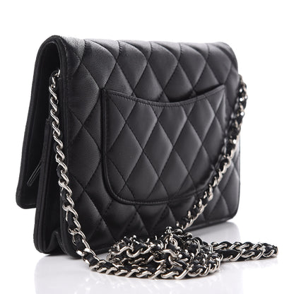 Chanel Lambskin Quilted Wallet On Chain WOC Black 3 of 12