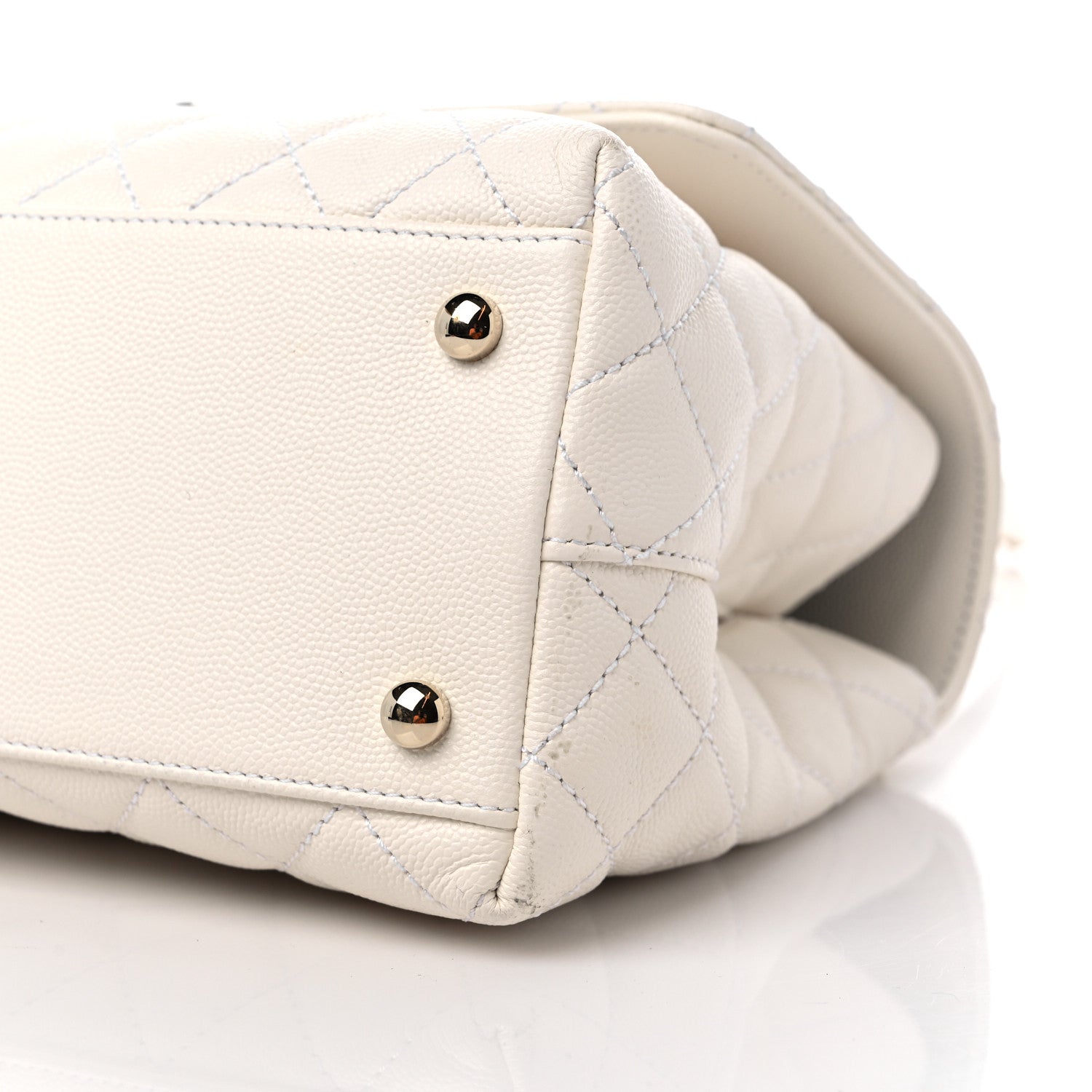 Chanel Caviar Quilted Small Coco Handle Flap White 9 of 9