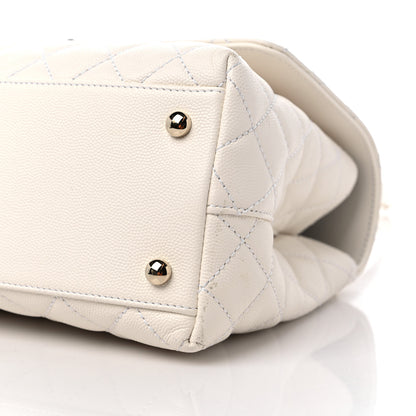 Chanel Caviar Quilted Small Coco Handle Flap White 9 of 9
