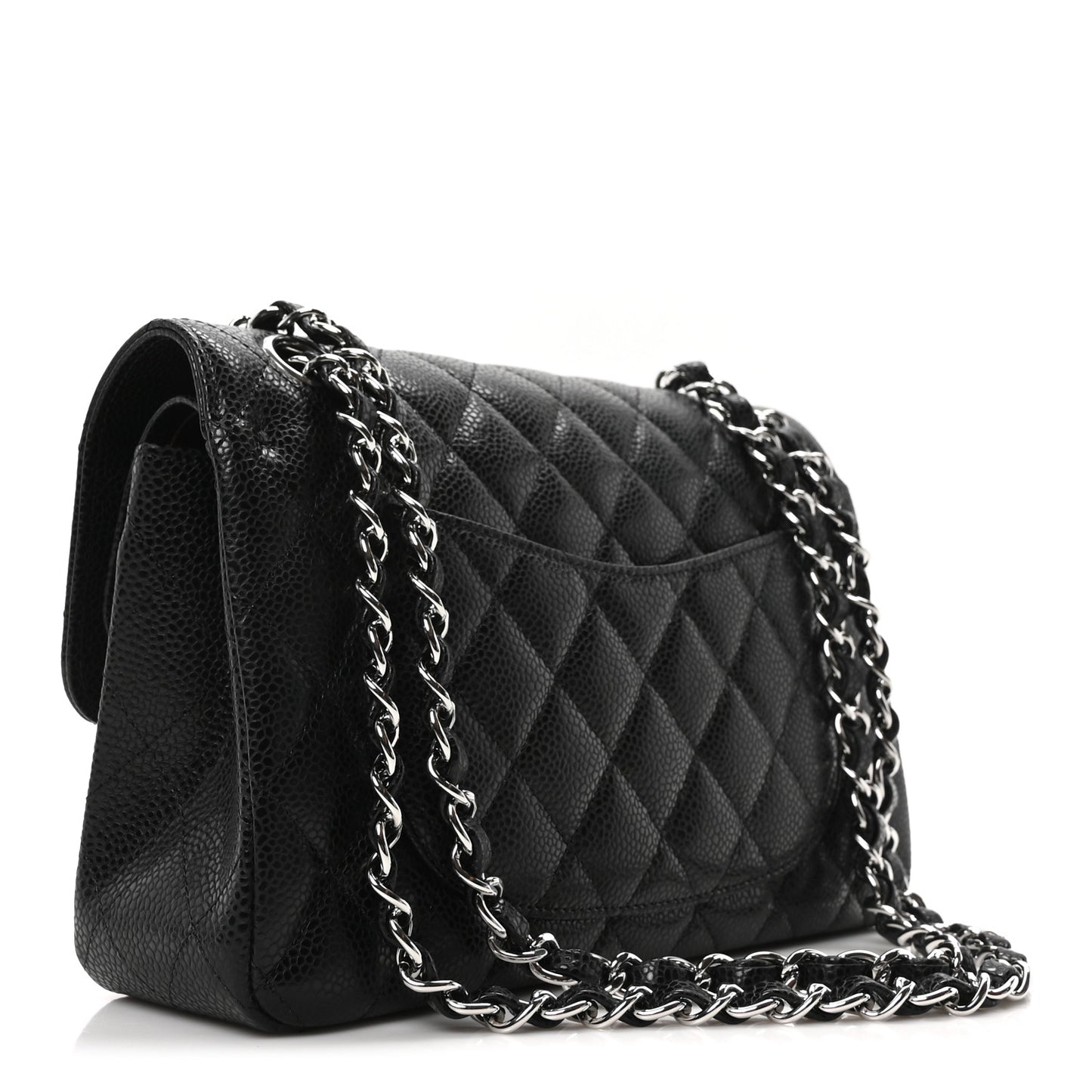 Caviar Quilted Small Double Flap Black
