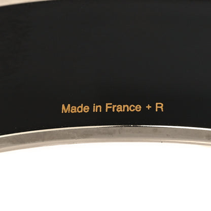 Hermes Enamel Printed Della Cavalleria Wide Bracelet 70 Cacao 5 of 6