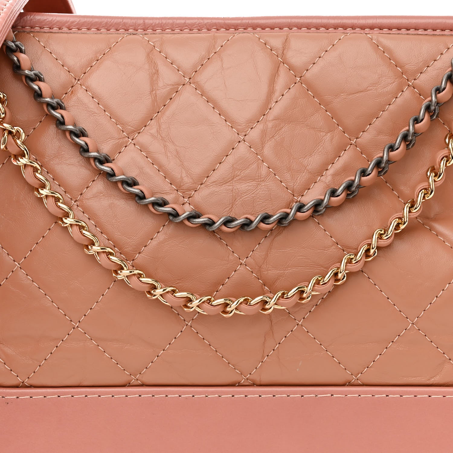 Chanel Aged Calfskin Quilted Medium Gabrielle Hobo Pink 8 of 10