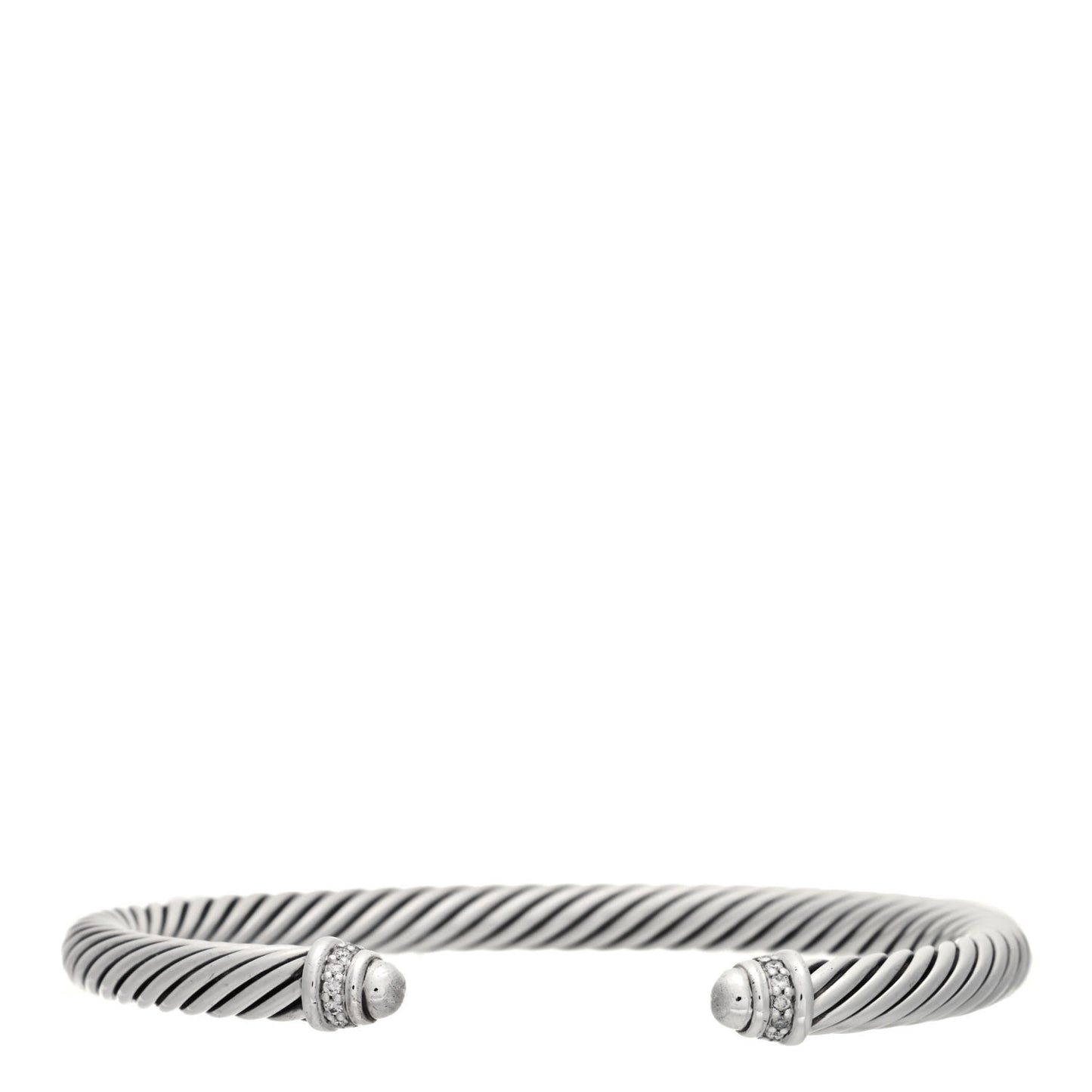 Sterling Silver Diamond 5mm Cable Classics Dome Bracelet