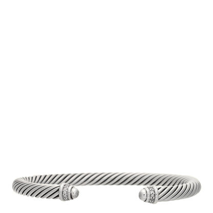 David Yurman Sterling Silver Diamond 5mm Cable Classics Dome Bracelet 1 of 4