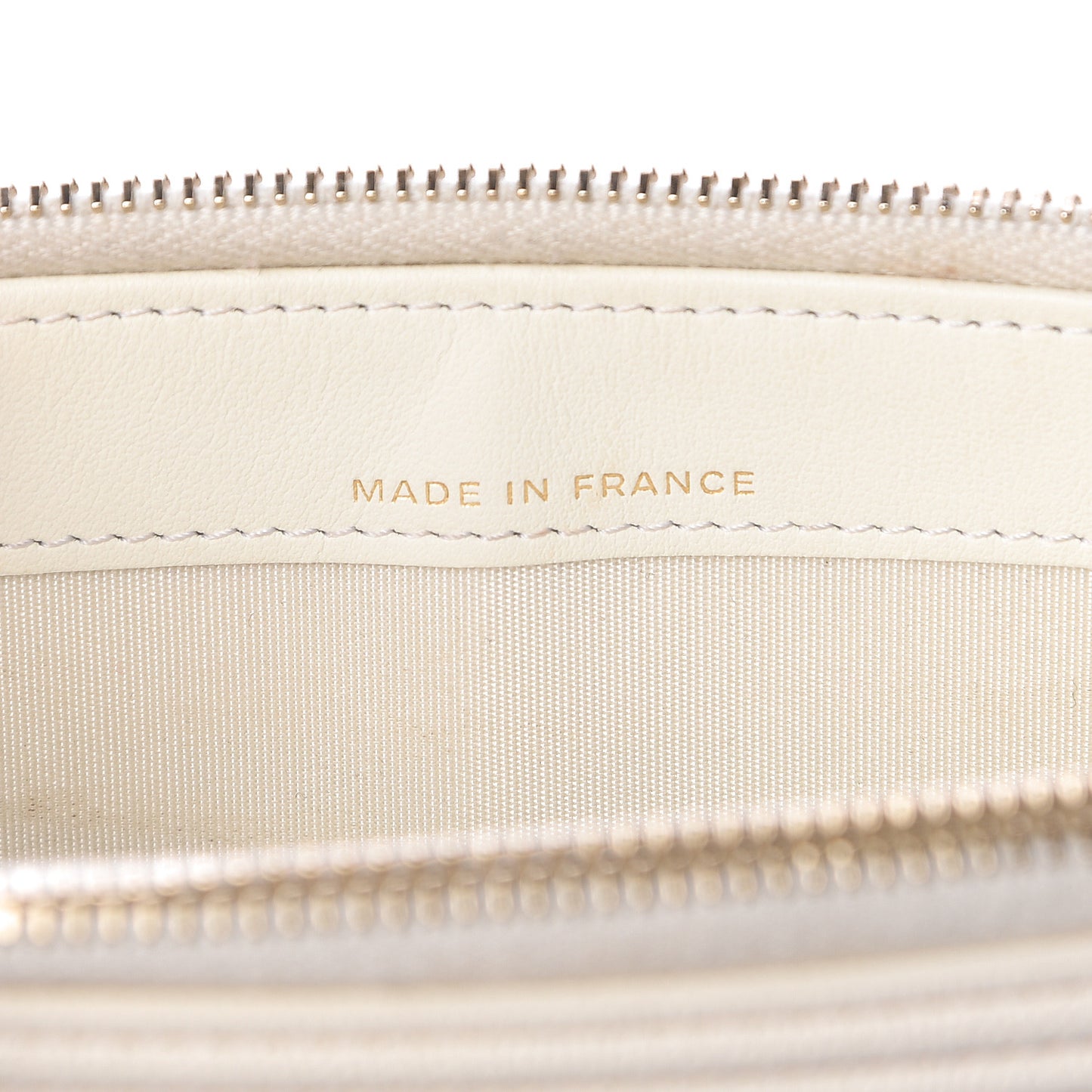 Caviar Quilted Small Boy Clutch With Chain White