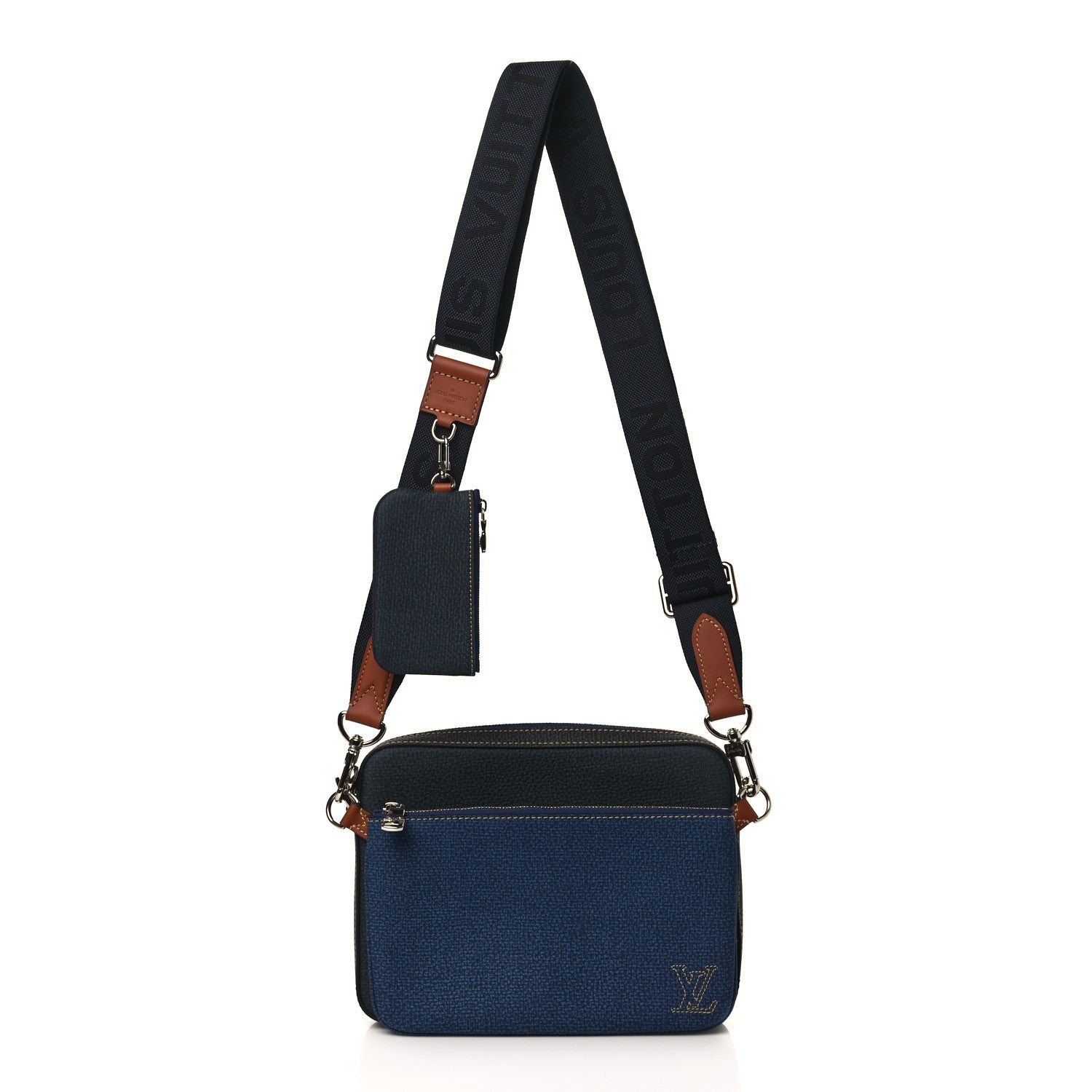 Louis Vuitton Taurillon Trio Messenger Denim Blue 1 of 8
