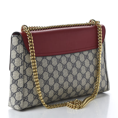 Gucci GG Supreme Monogram Calfskin Medium Padlock Shoulder Bag Beige Blue Hibiscus Red 3 of 10