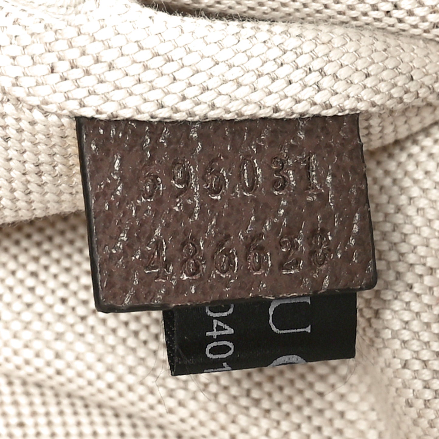 Monogram Jumbo GG Textured Dollar Calfskin Web Belt Bag Camel Ebony New Acero