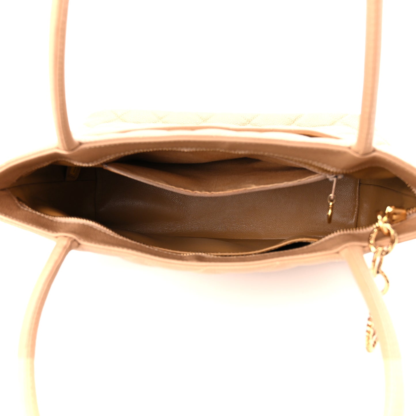 Caviar Quilted Medallion Tote Beige
