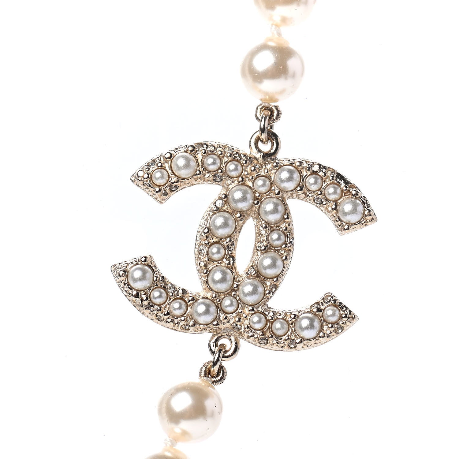 Chanel Pearl CC 100th Anniversary Necklace Light Gold 3 of 4