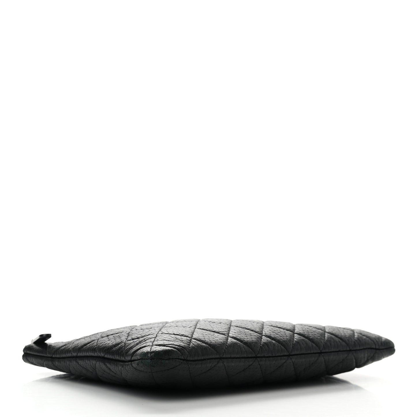 Woven Lambskin Quilted Medium Cosmetic Case Black