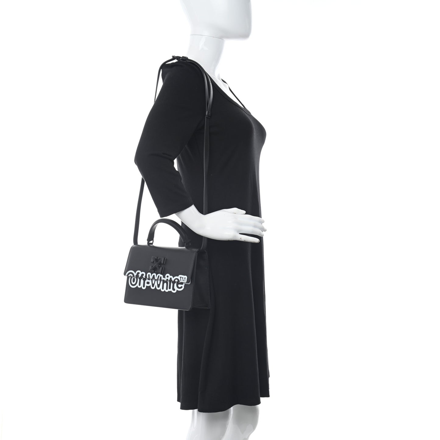 Calfskin Jitney 1.4 Shoulder Bag Black