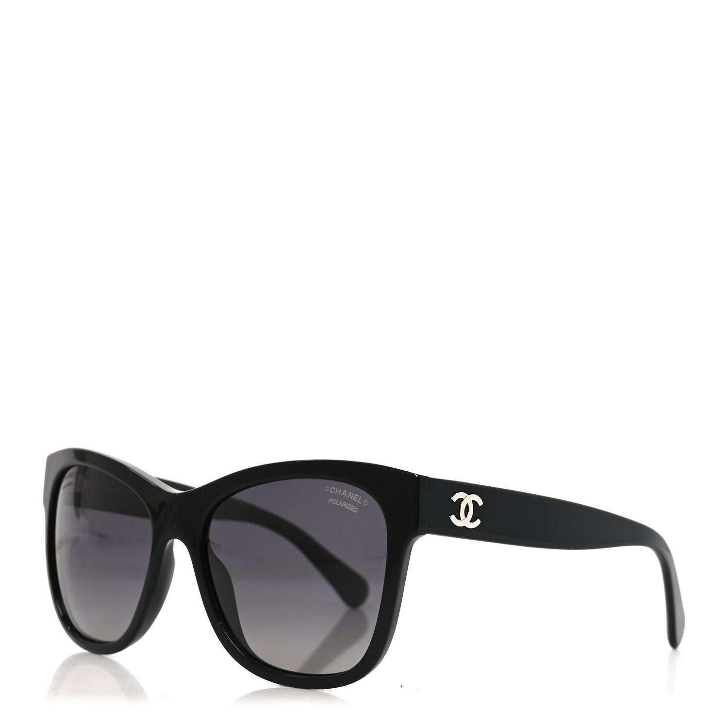 Chanel Acetate Polarized Square CC Sunglasses 5380  Black 1 of 7