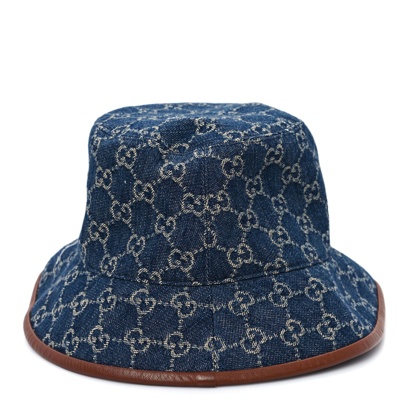 Washed Jacquard Denim Nappa GG Monogram Oscar Bucket Hat M Denim Cuir