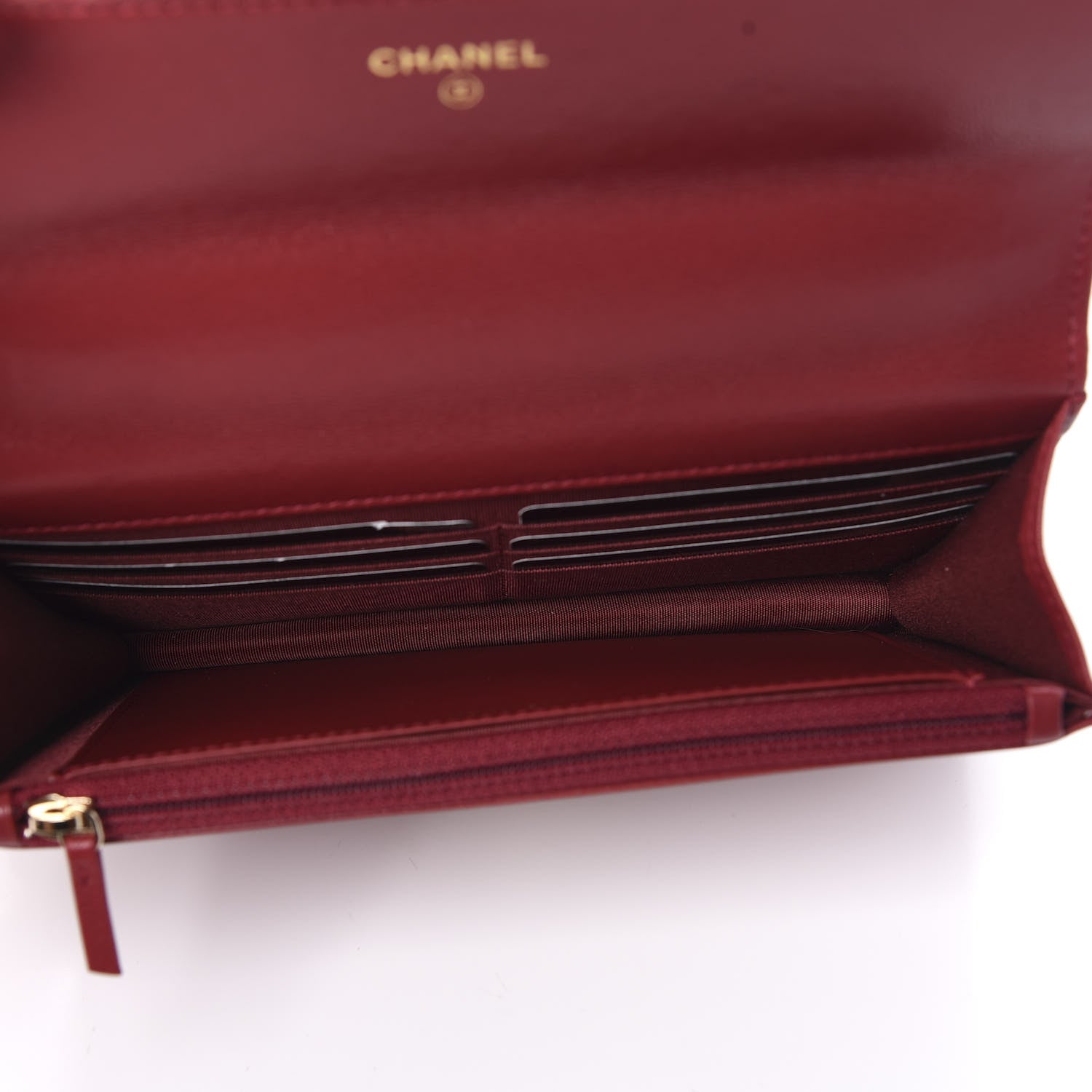 Chanel Shiny Goatskin Quilted Chanel 19 Wallet On Chain WOC Red 5 of 12