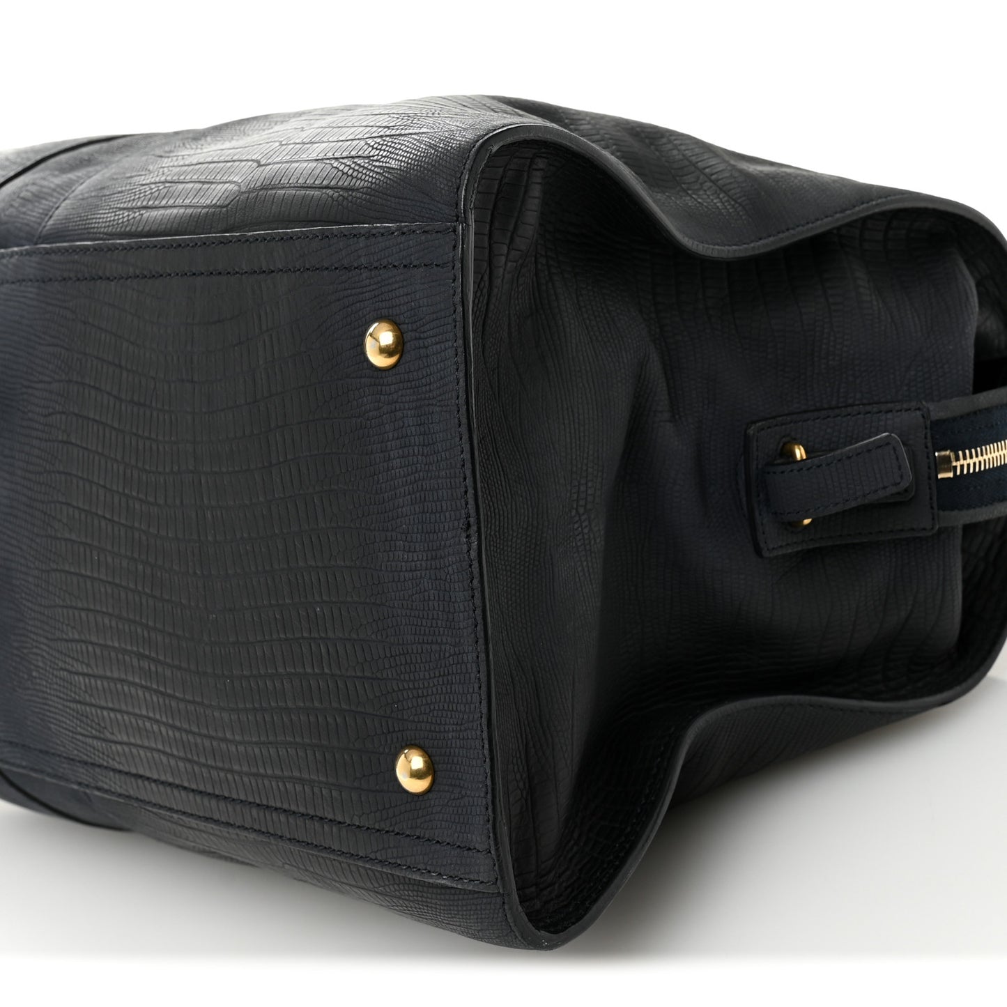 Calfskin Lizard Embossed Large Cabas ChYc Navy Blue