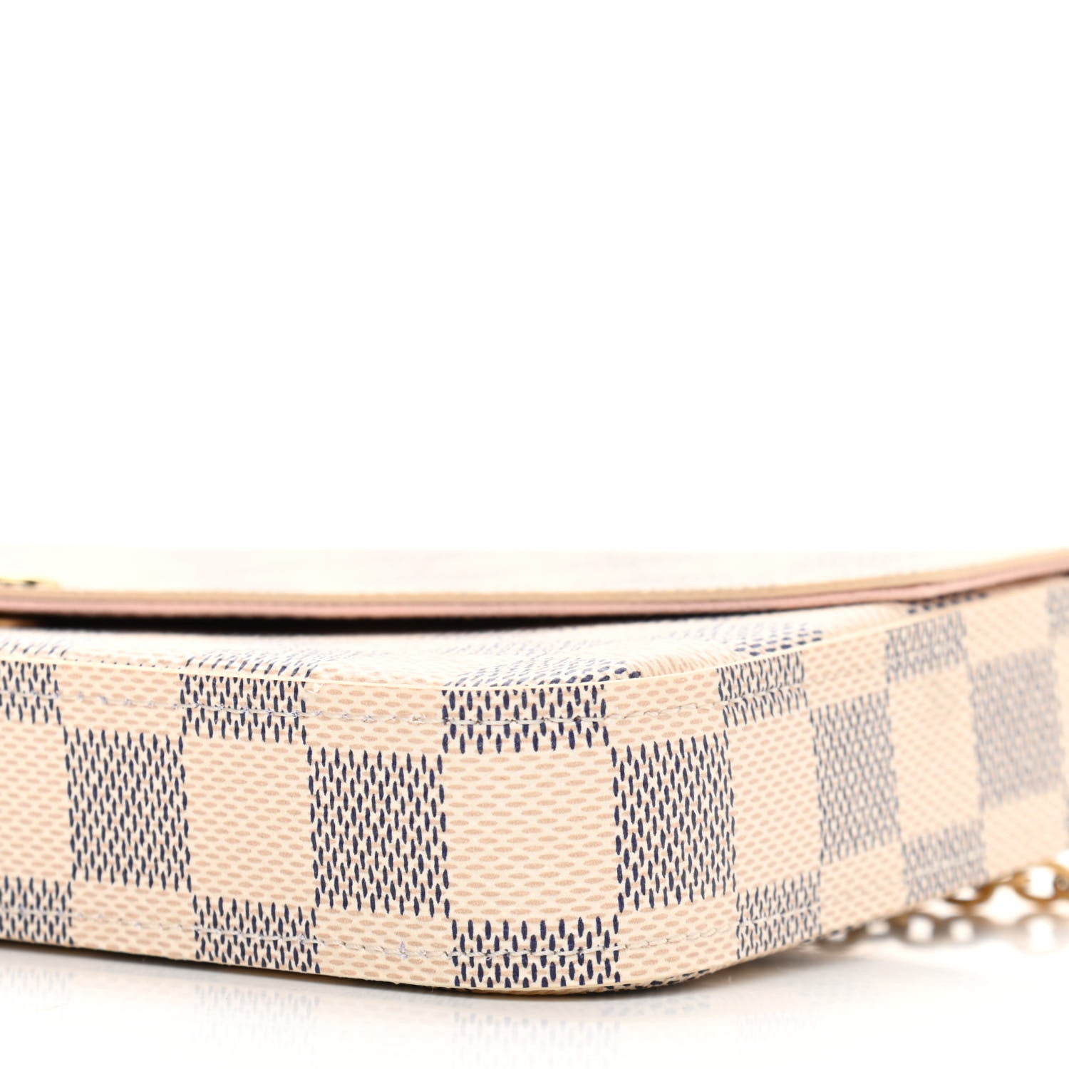 Louis Vuitton Damier Azur Pochette Felicie Chain Wallet Rose Ballerine 10 of 11