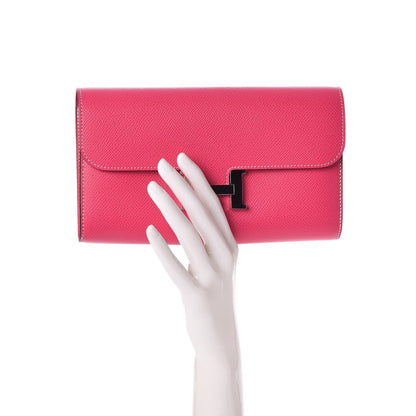 Hermes Epsom Constance Long Wallet Rose Tyrien 2 of 7